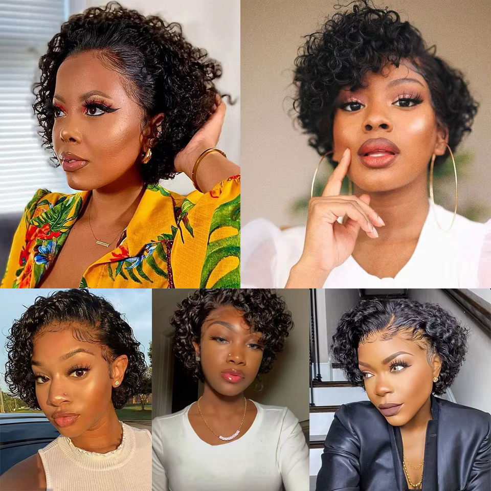 Afro crépus bouclés court Bundle offres de cheveux humains brésilien Remy