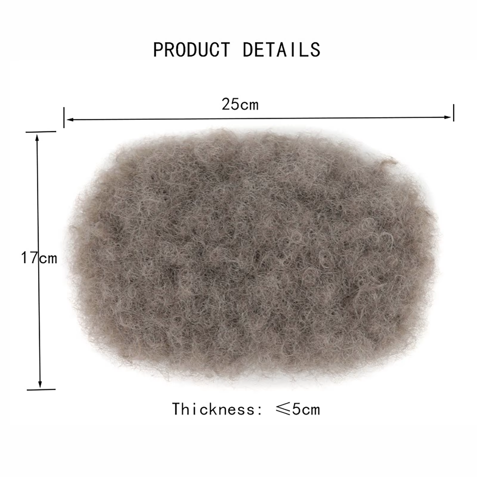 Jeedou Hair Topper Toupet court bouclé Afro à clipser - Perruque unisexe pour calvitie et cheveux amincissants postiche synthétique
