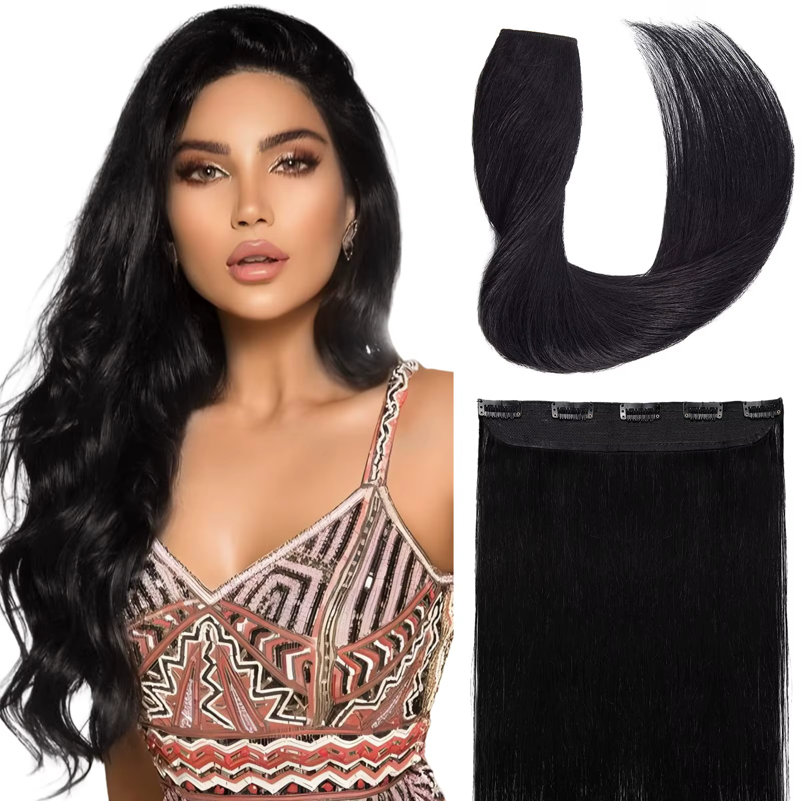 Extensions de cheveux à clipser en cheveux humains naturels