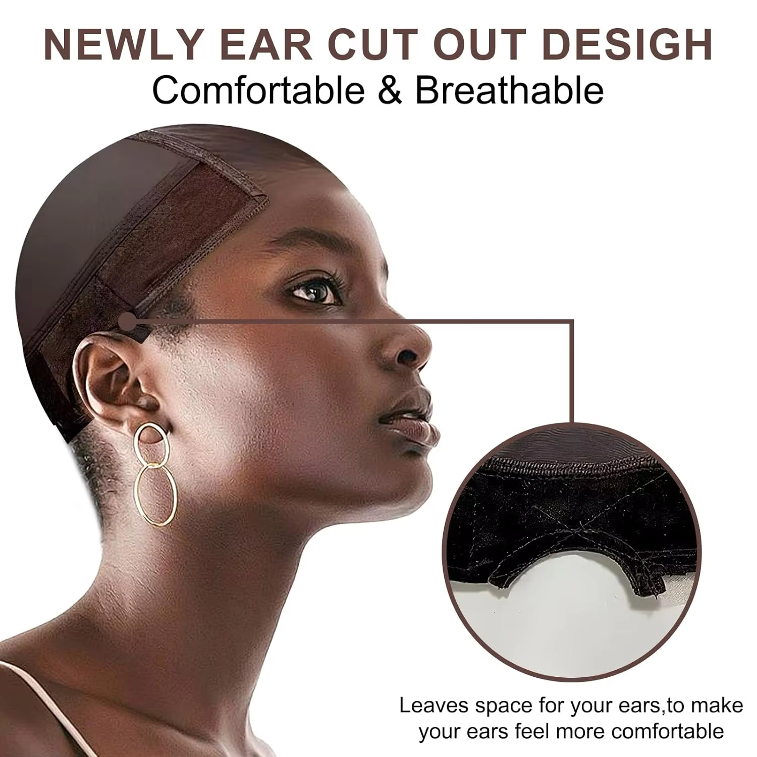 Bonnet de perruque antidérapant pour femmes et faux cils, bonnet de poignée de perruque avant en dentelle HD avec bande réglable | Respirant et sans colle