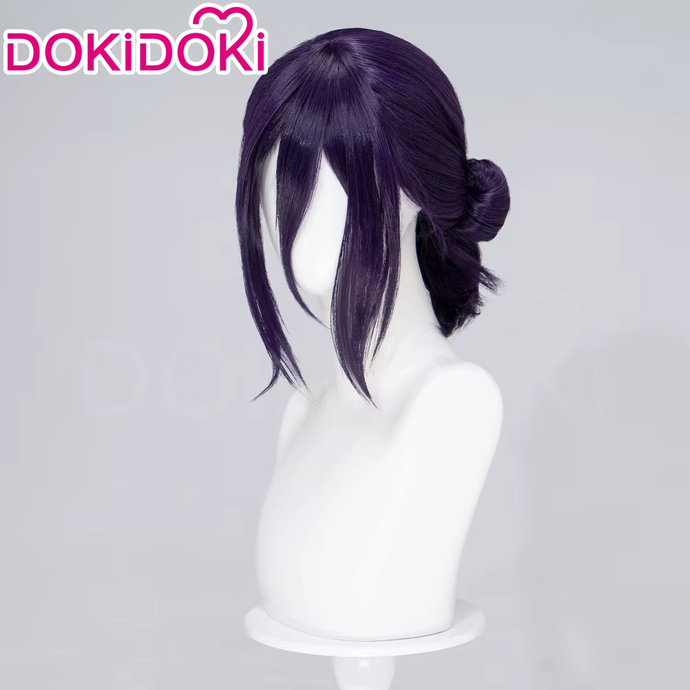 EN STOCK Rezee perruque Anime Cosplay DokiDoki femmes 35 cm cheveux violets