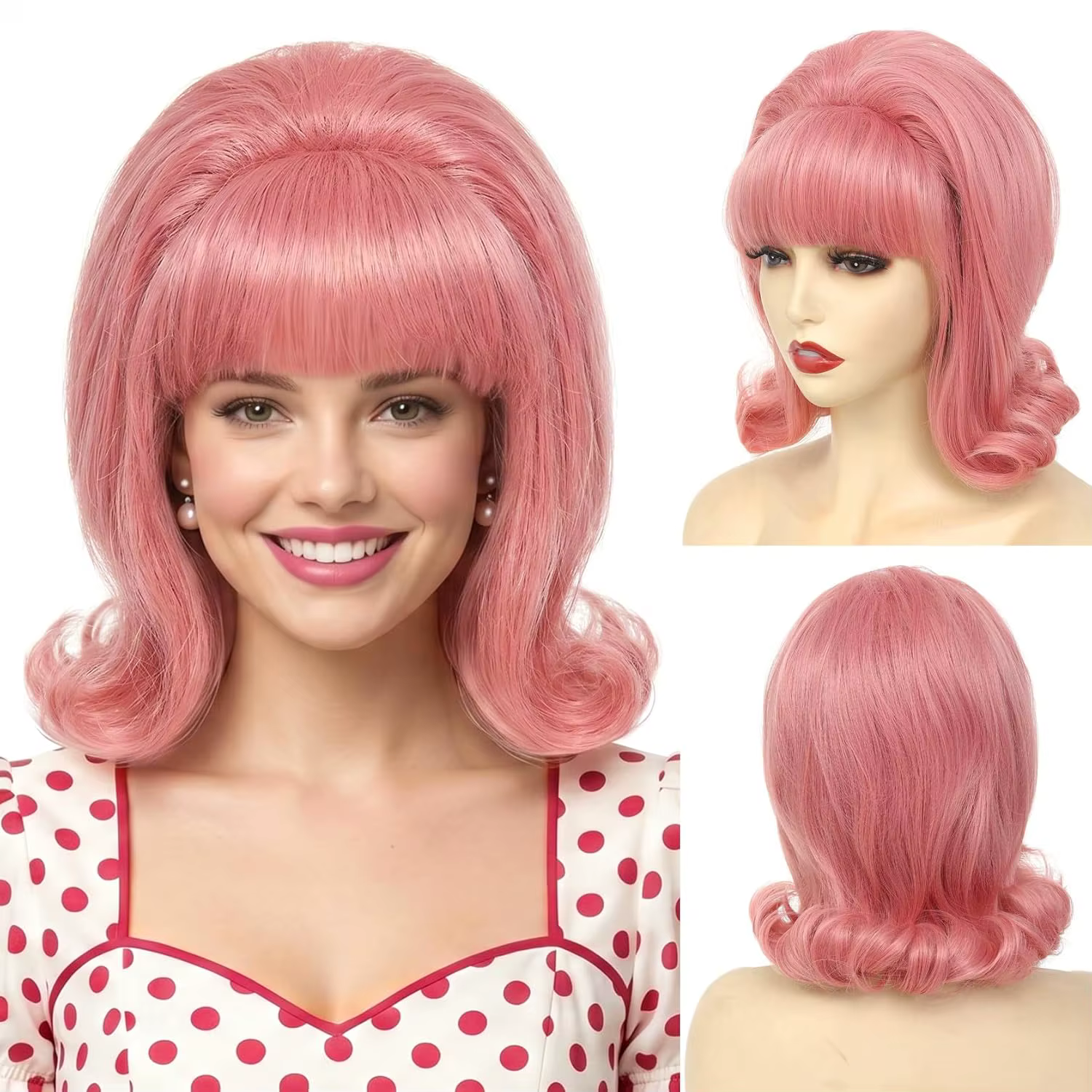 HAIRJOY Perruque courte synthétique avec frange pour femme