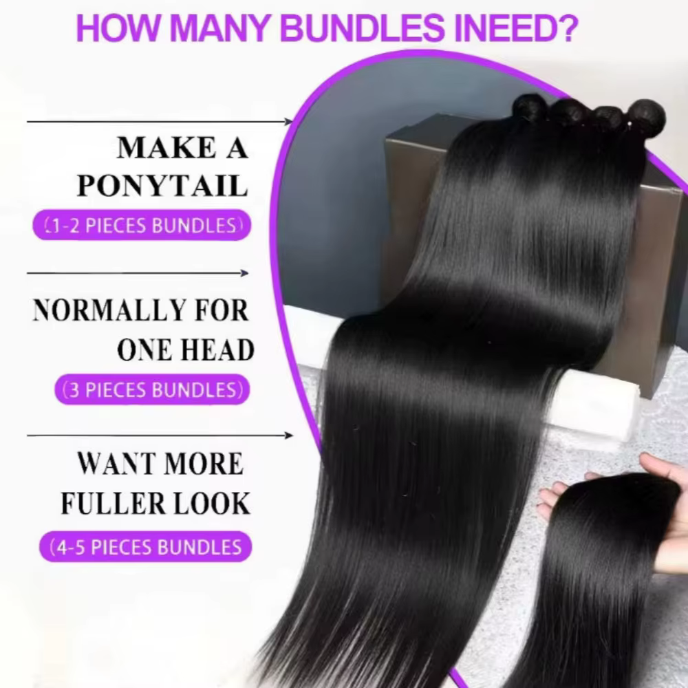 Extensions de cheveux humains brésiliens Remy bruts