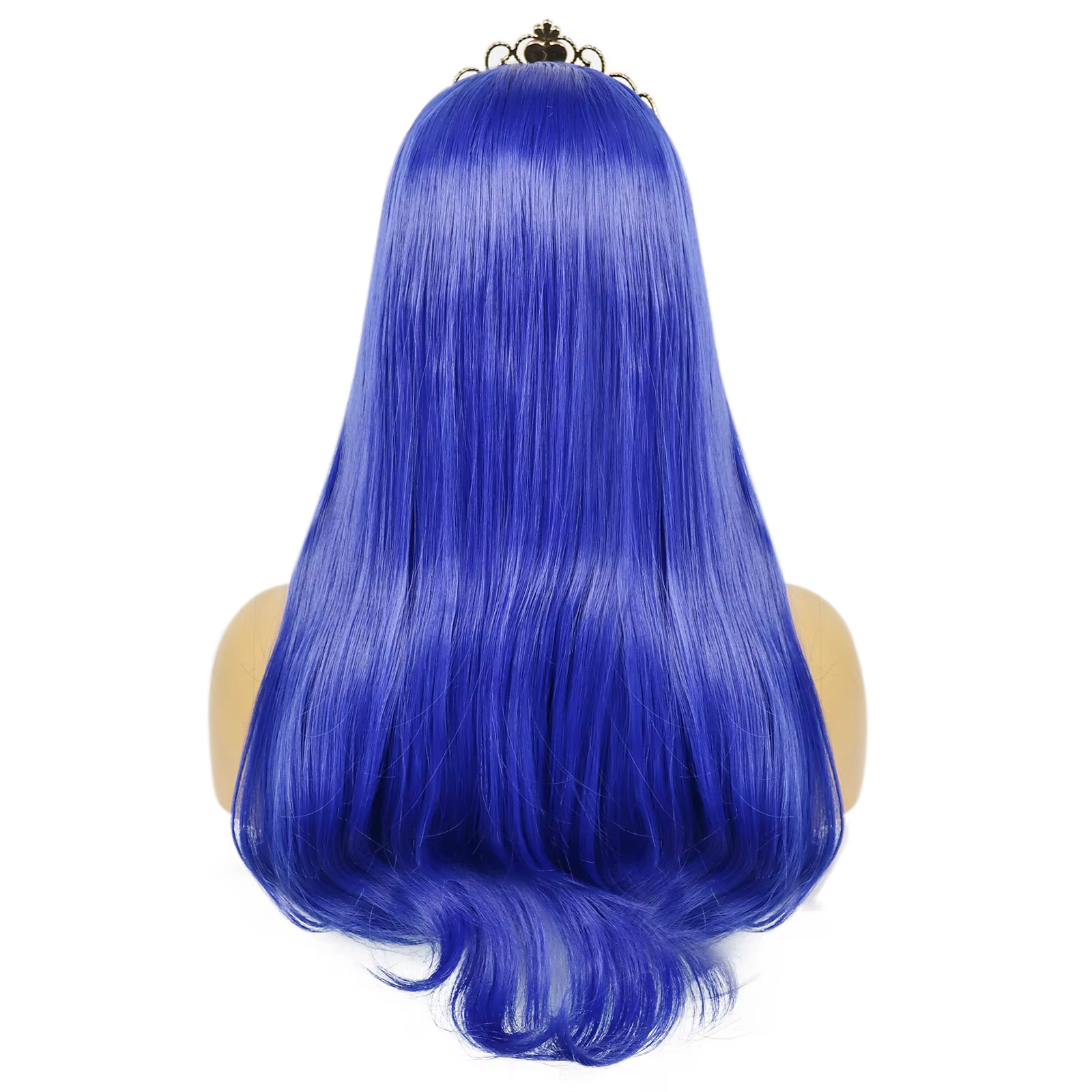 Evie-Perruque Cosplay Longue et Ondulée Bleue pour Femme