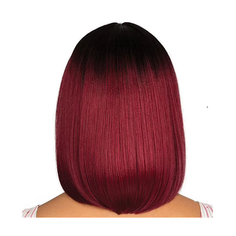 Perruque Synthétique Mi-Longue et Lisse pour Femme