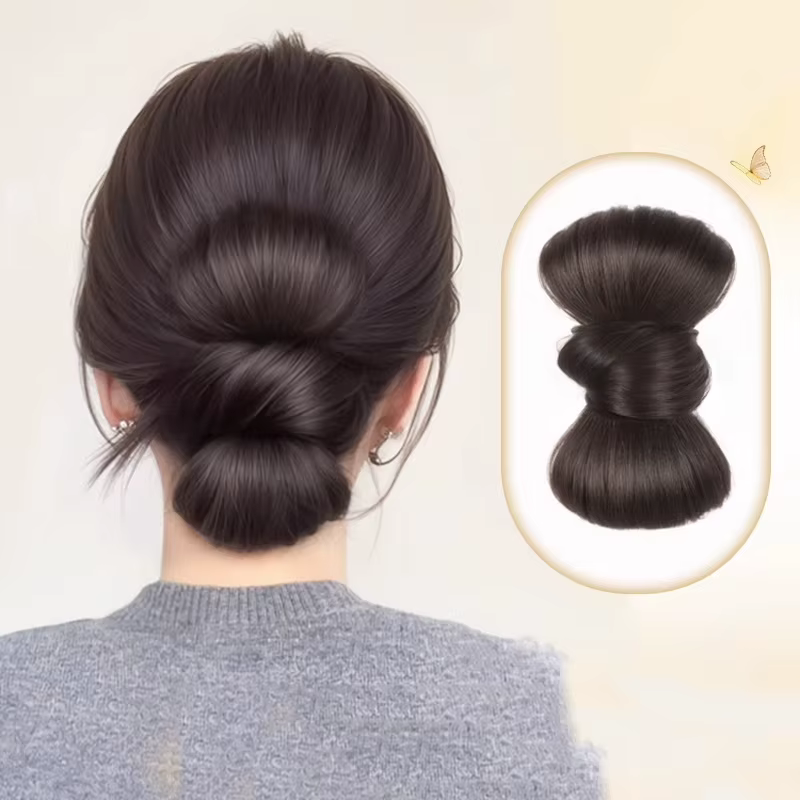 Chignon synthétique queue de cheval perruque moelleuse pince fête habiller accessoires de cheveux fausse