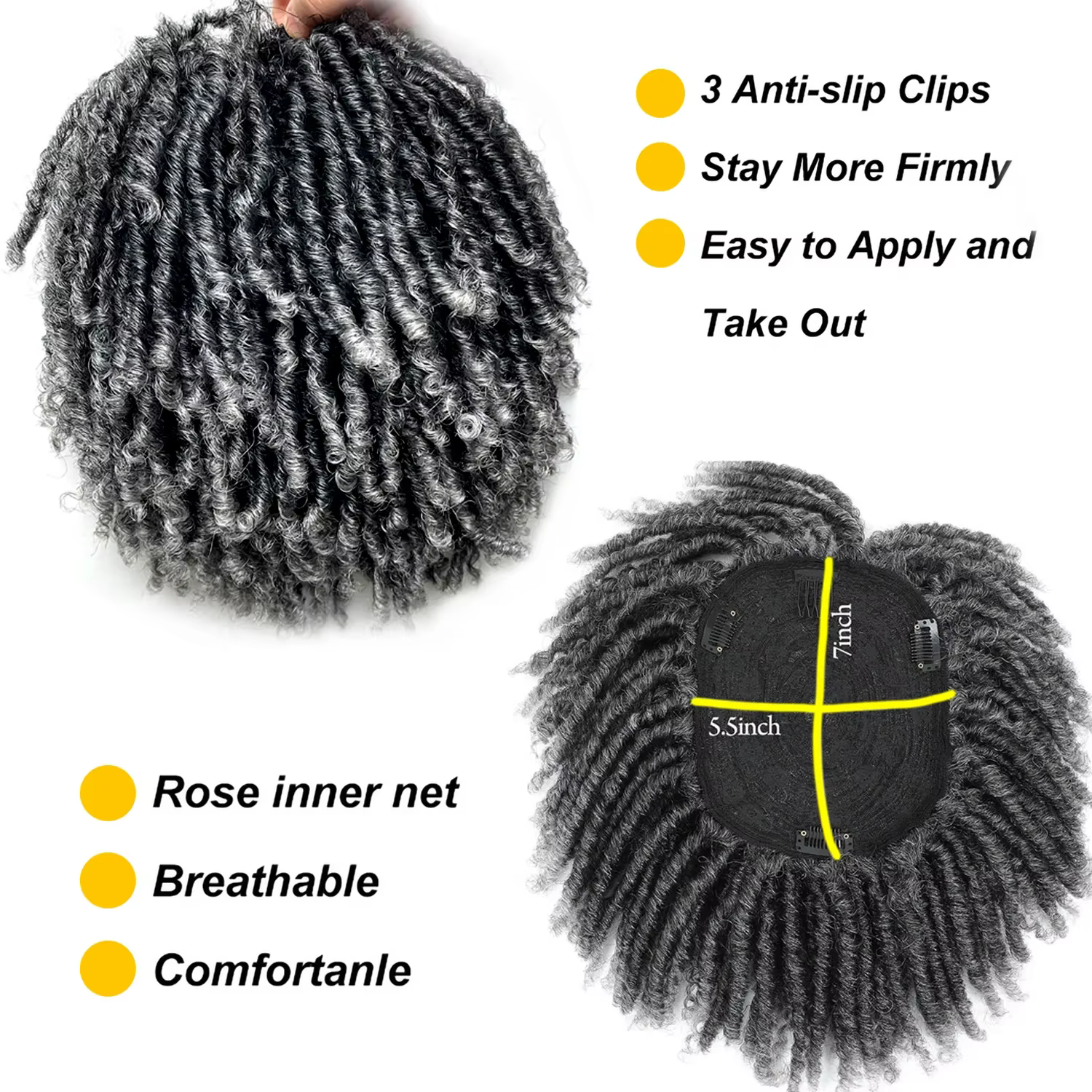 Perruques Dreadlock courtes de 6 pouces