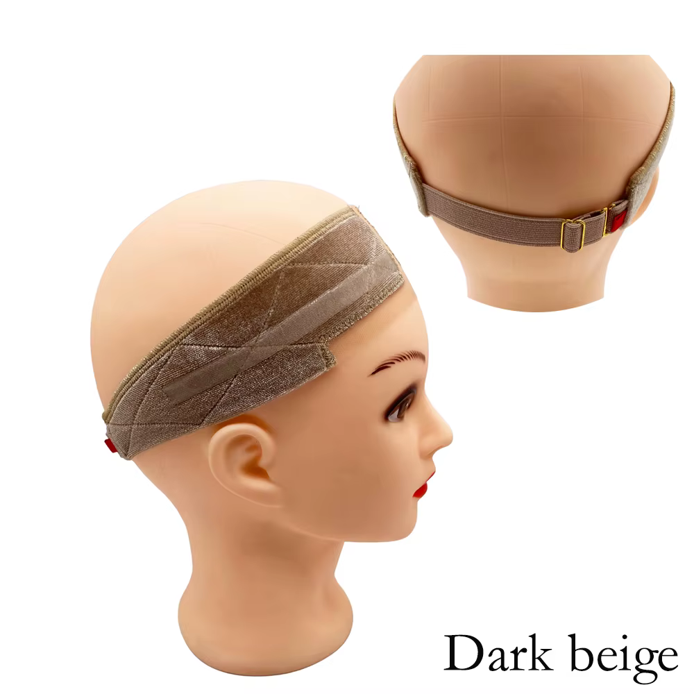Nouveau bandeau antidérapant Double face en velours de Silicone avec boucle en métal pour tenir les perruques