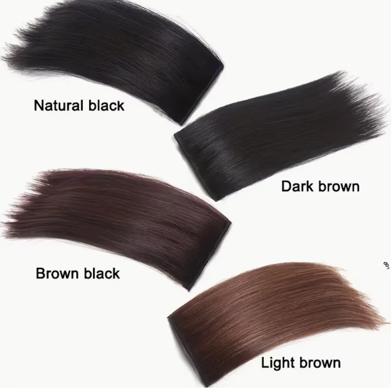 Extension capillaire synthétique courte et lisse, 10cm, doublure de cheveux Invisible, couverture latérale supérieure, postiche pour femmes