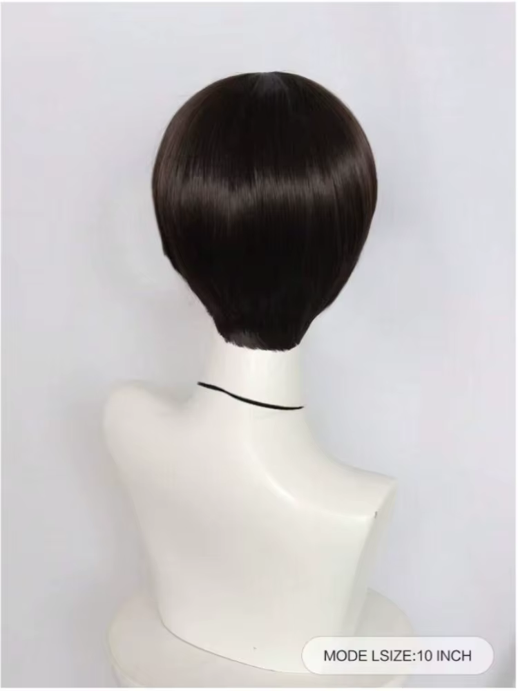 Perruque de cosplay courte brune pour hommes
