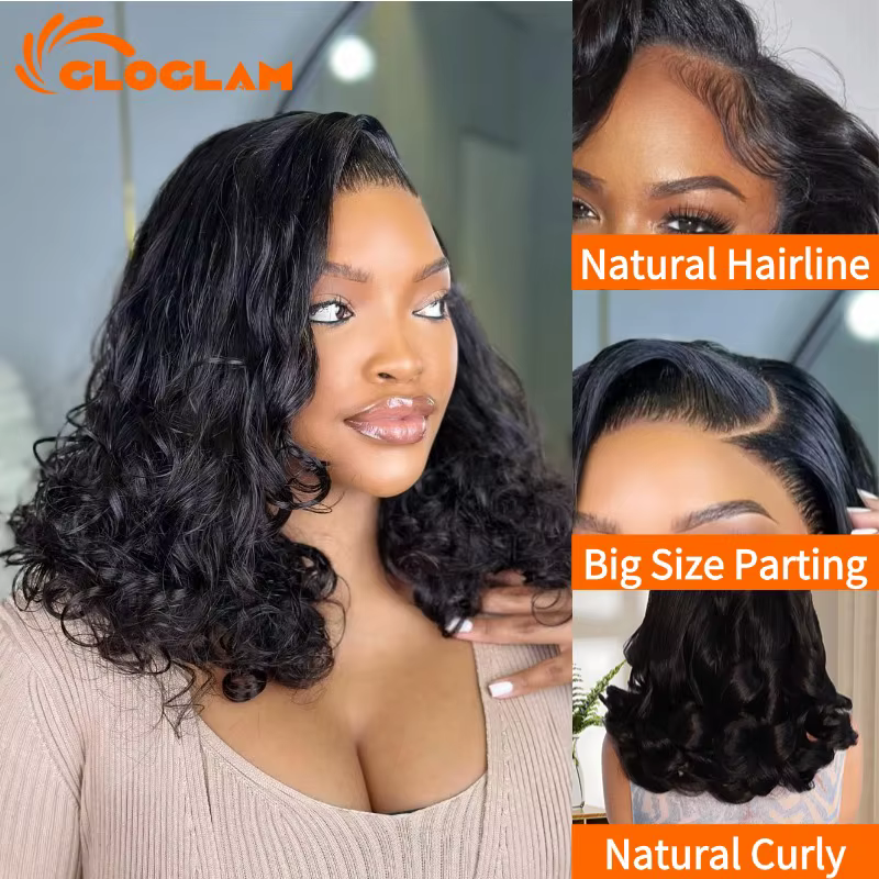 Perruque Lace Front Wig brésilienne bouclée et rebondissante
