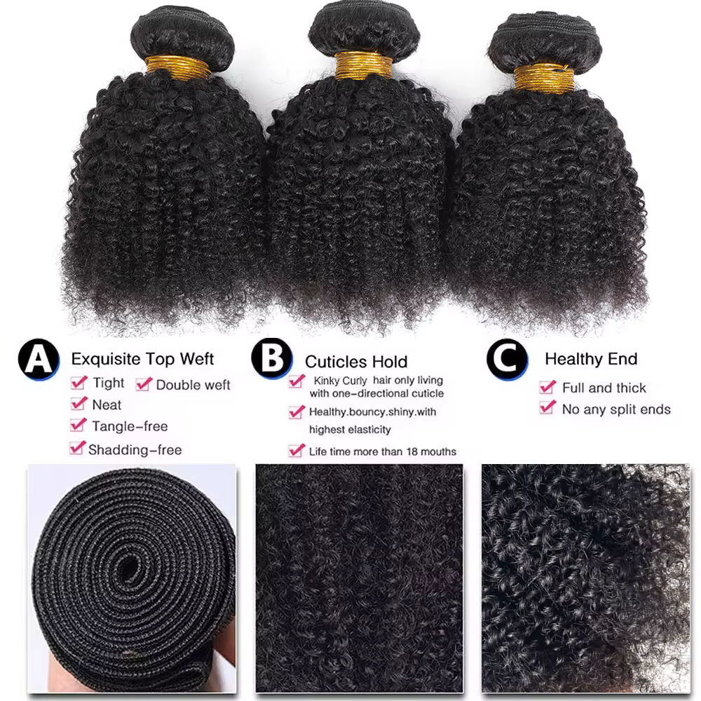 Tissage en lot brésilien naturel Remy crépu bouclé