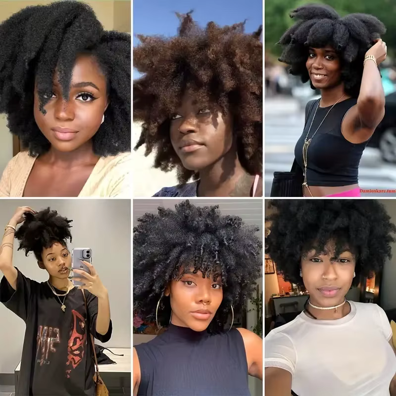 Extensions de cheveux synthétiques bouclés de 8 pouces