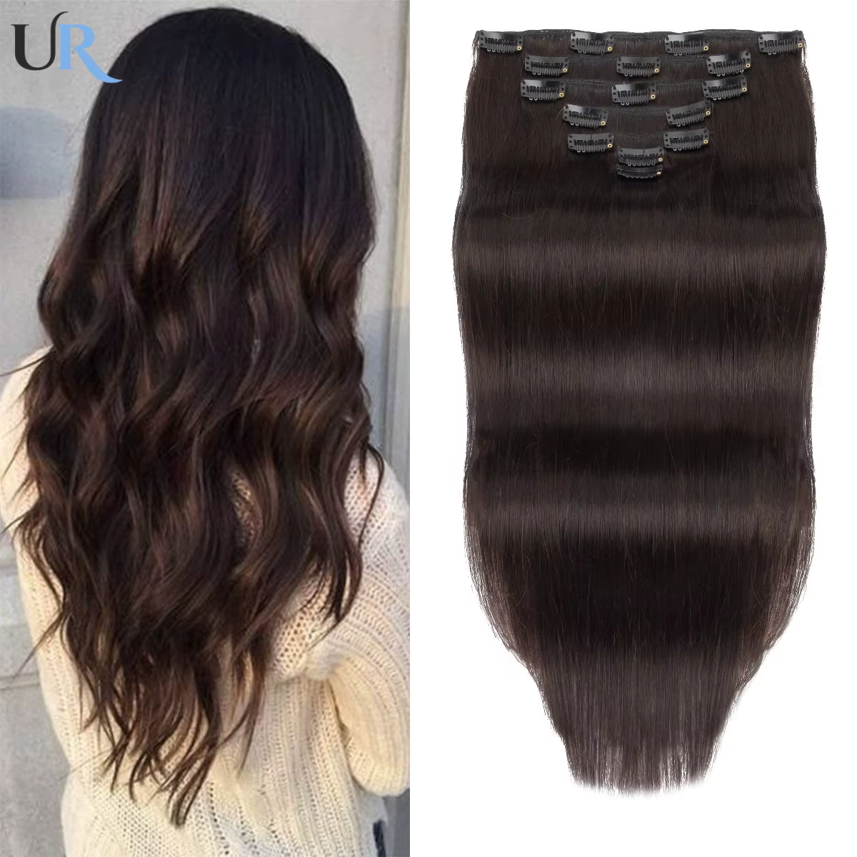 Extensions de cheveux à clips blonds