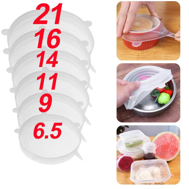 Couvercles en Silicone extensibles, résistants à la chaleur, réutilisables, universels, adaptés aux bols, casseroles, micro-ondes, réfrigérateur, fuite de stockage