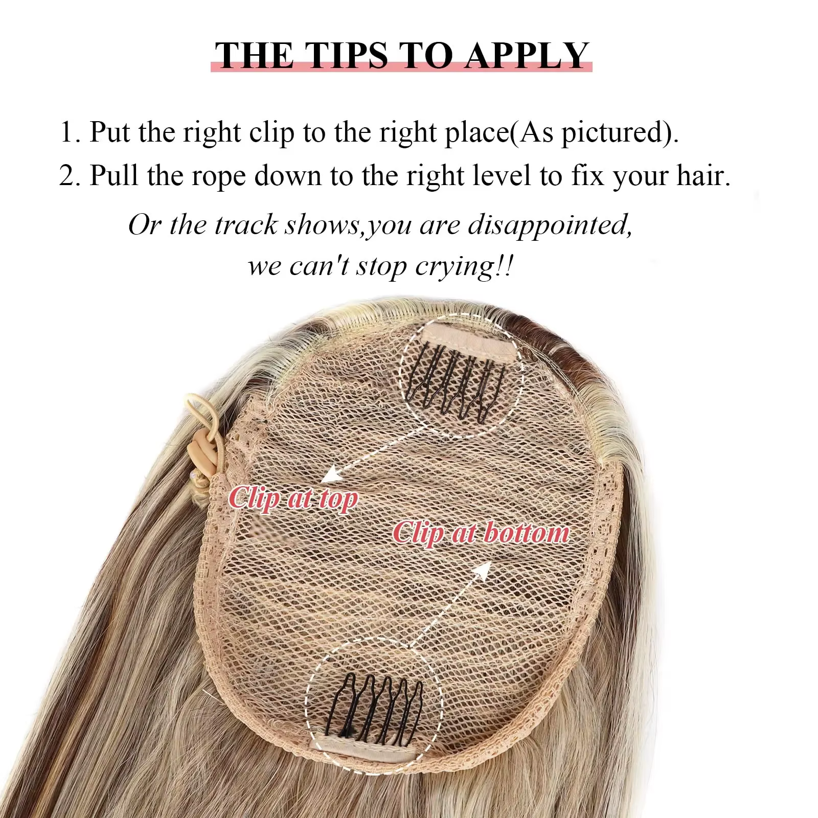 Extensions de cheveux blondes longues à clipser