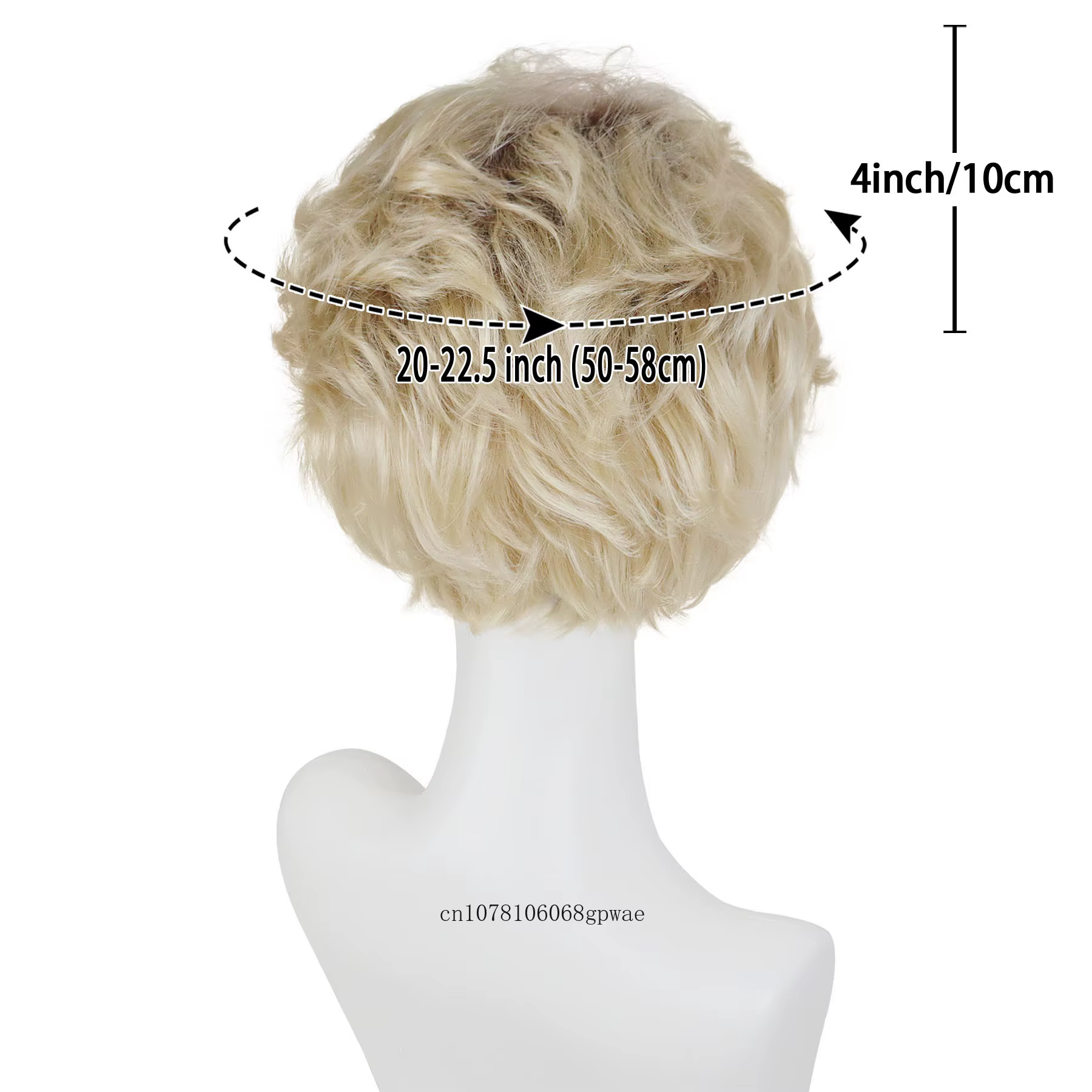 Perruque synthétique coupe lutin Blonde ombrée pour femmes âgées