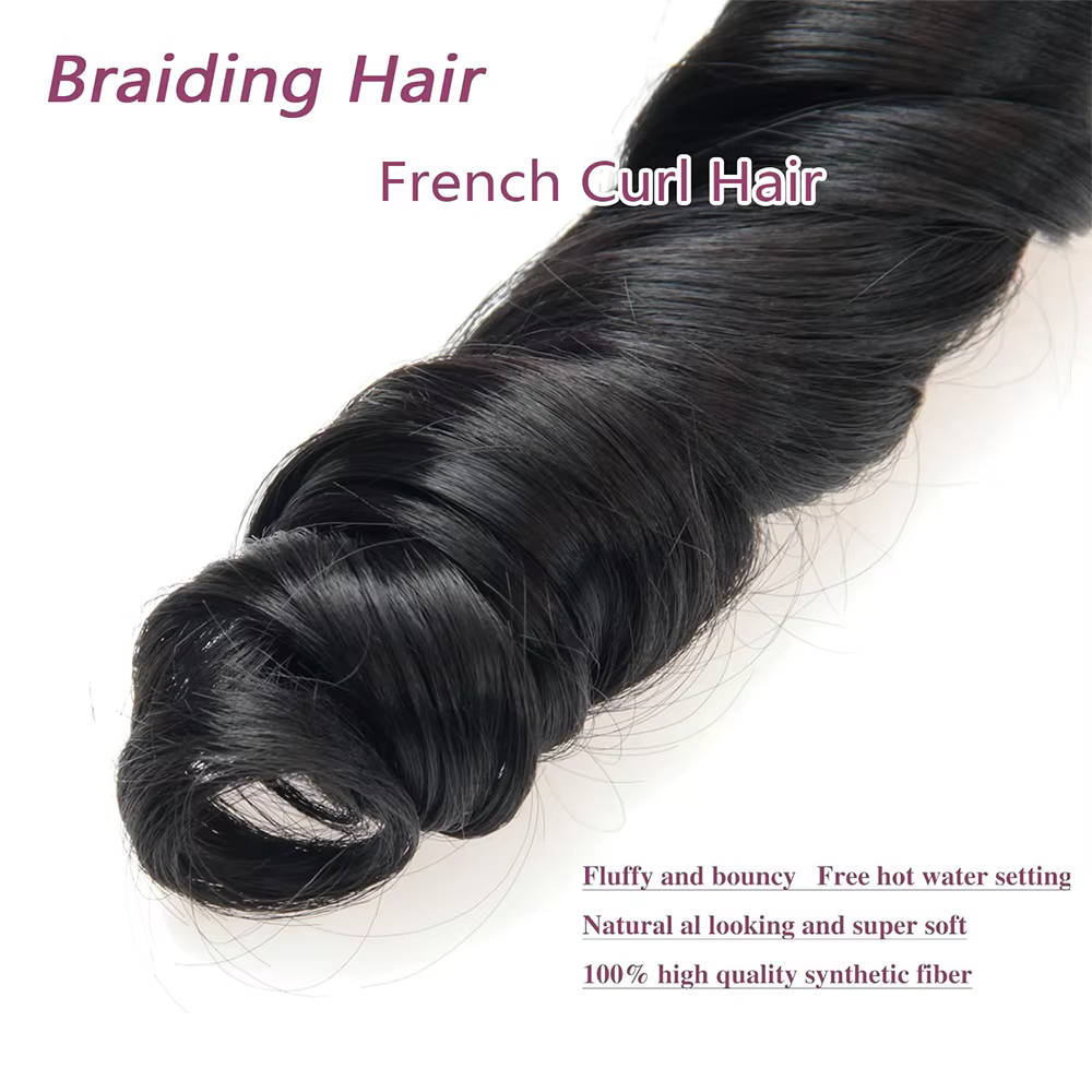 Extensions de cheveux synthétiques bouclés en spirale pour tresses