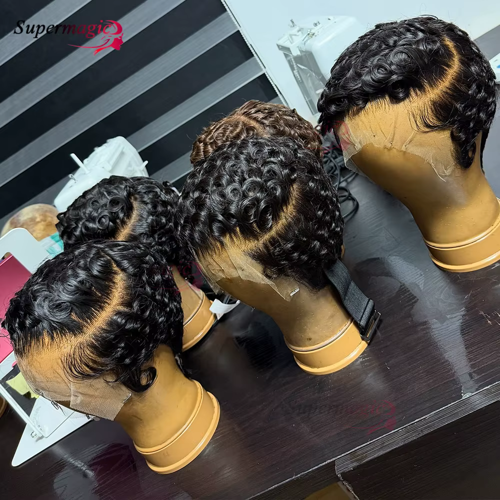 Perruques Chioma Pixie Curls 13x4 Lace Front sans colle