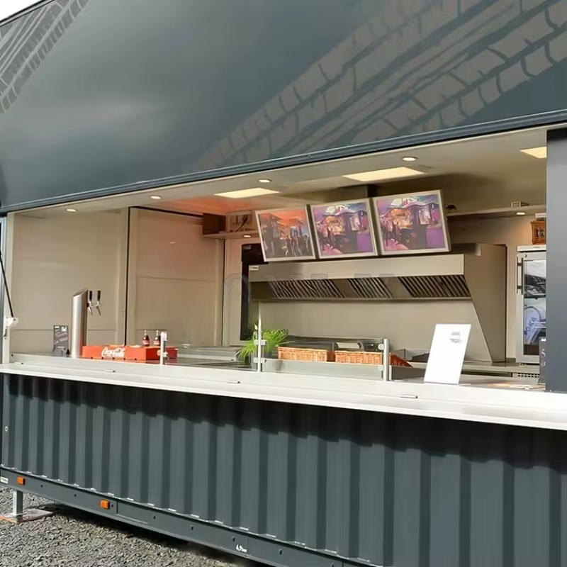 Conteneur barbecue Restaurant Bar restauration rapide Pizza remorque Mobile 20 pieds 40 pieds conteneur Commercial cuisine à vendre personnalisé