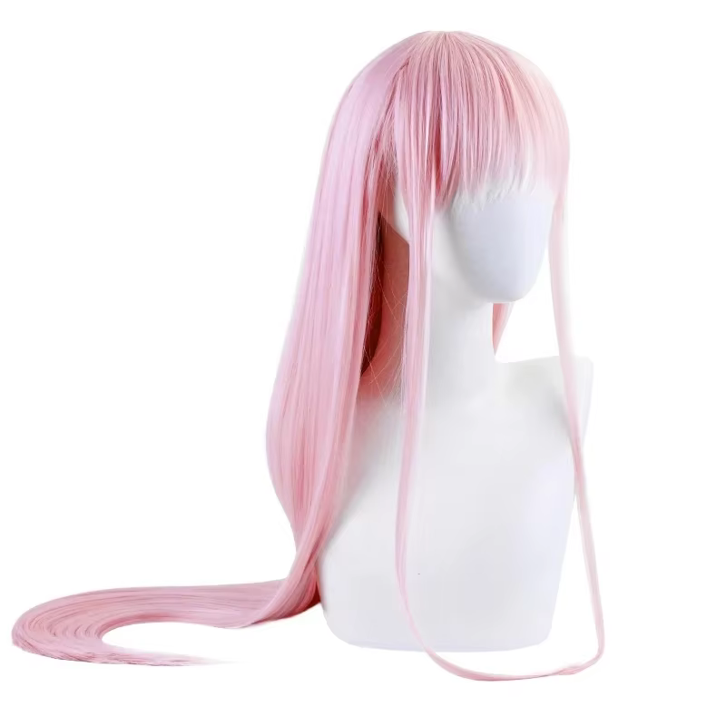 Perruque de Cosplay du Dessin Animé DARLING in the FRANXX 02, Postiche de ontariTwo, Sans Tenue de Sauna, Couleur Rose, Document