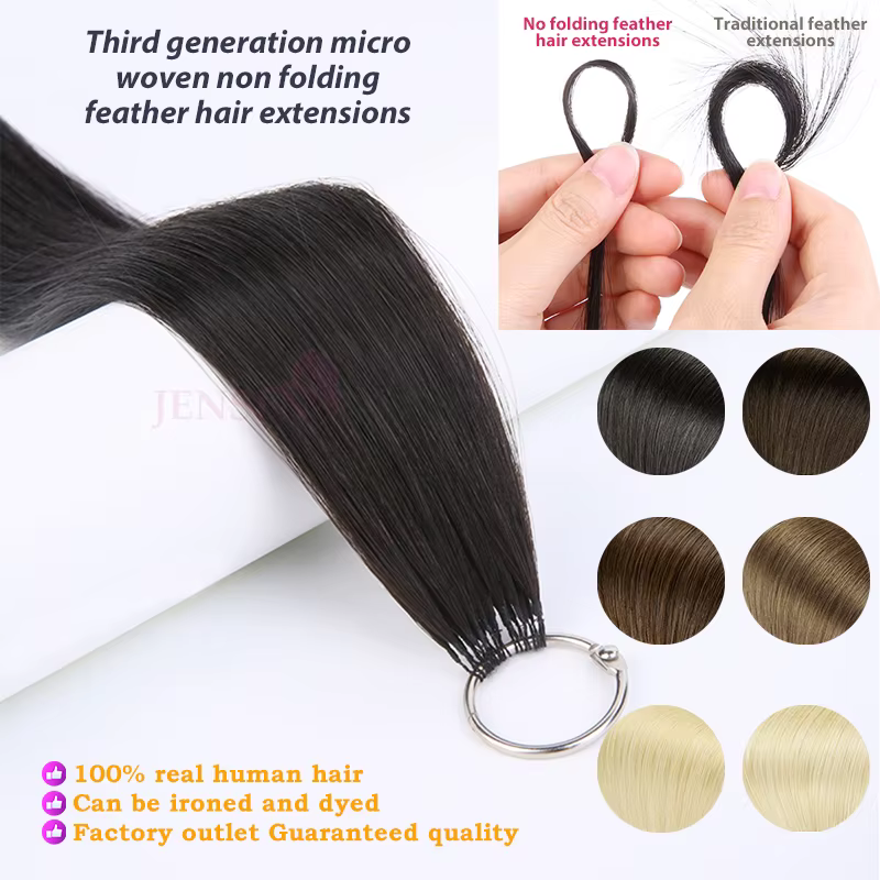 Extensions de Cheveux 100% Naturels Lisses de Troisième Génération