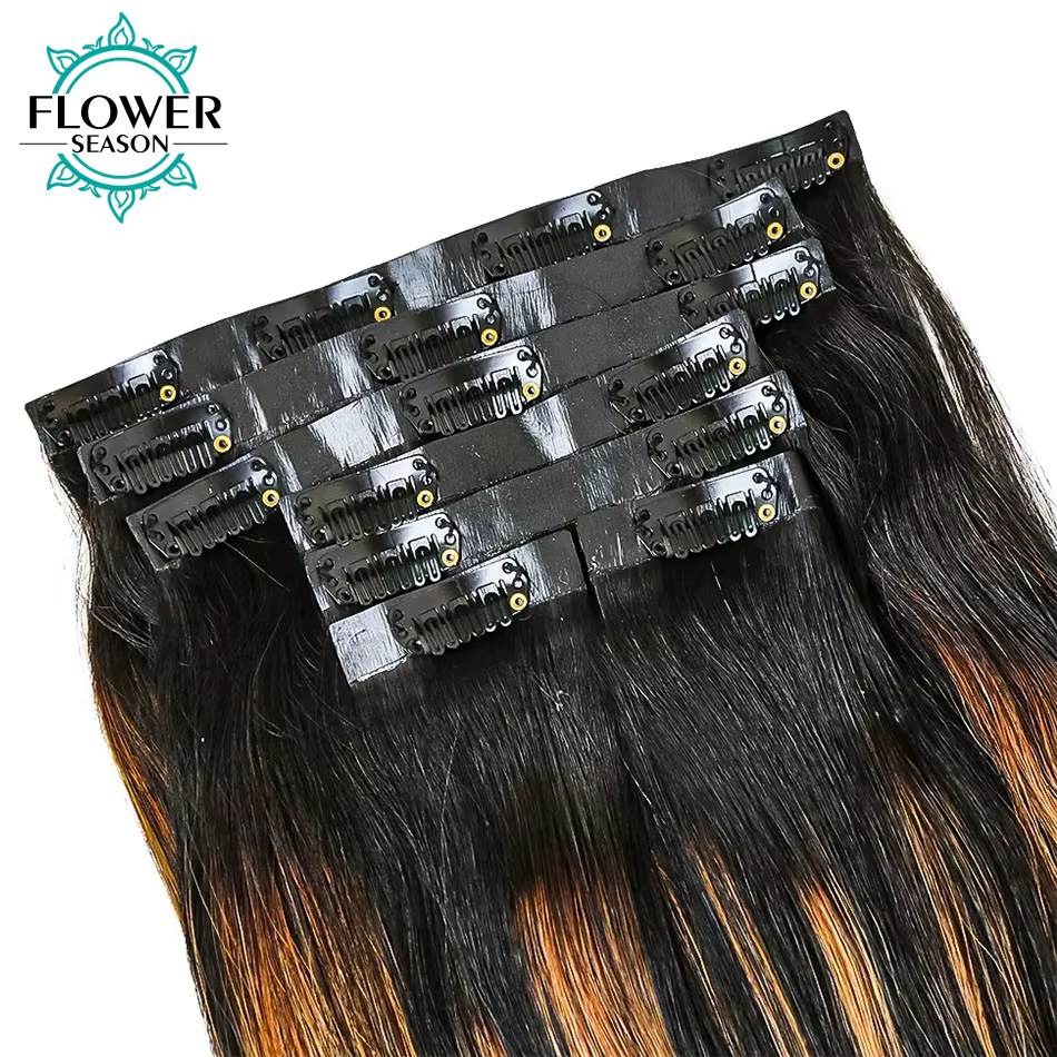 Extensions de cheveux naturels à clips
