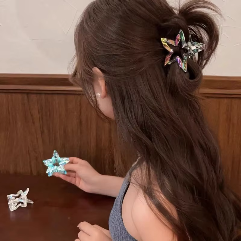 Pince à cheveux en cristal couleur bonbon