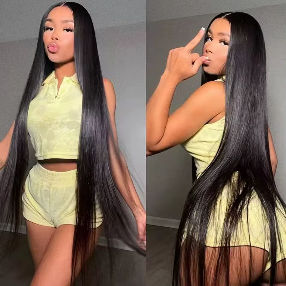 Perruque Lace Frontal Wig synthétique lisse et soyeuse