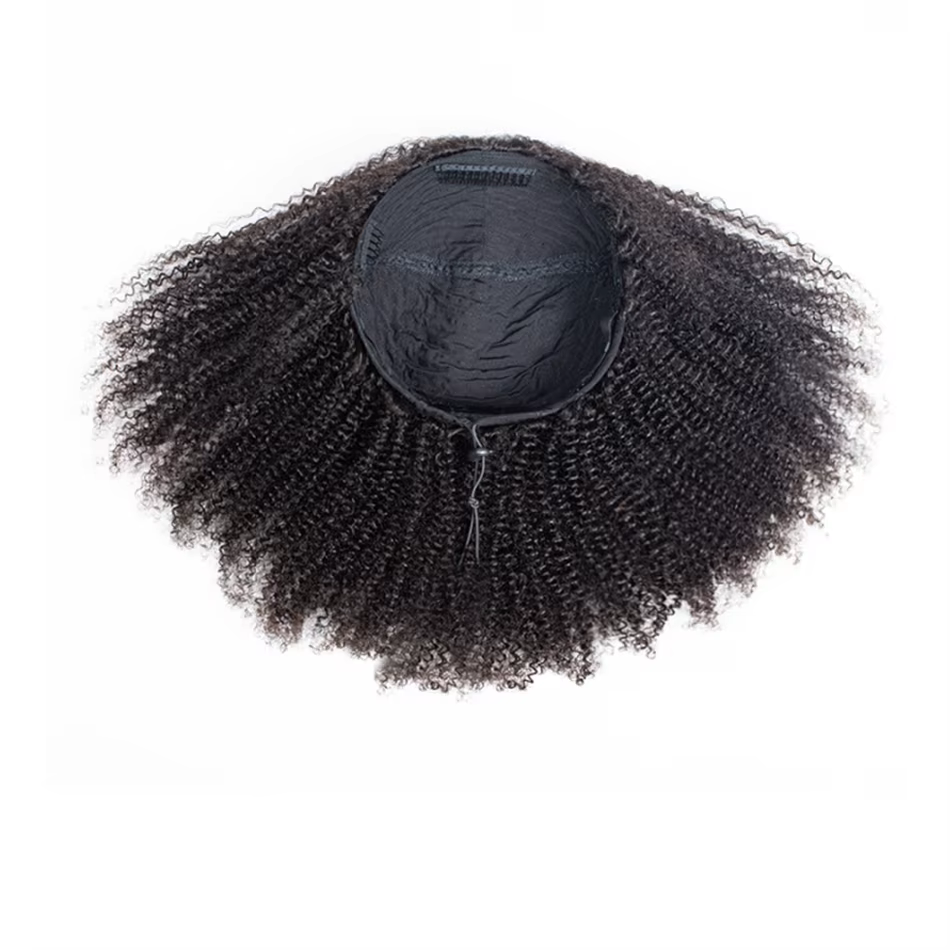 Tuneful court naturel crépus bouclés 3 en 1 demi-perruques cheveux humains pour les femmes (peut être porté en demi-perruque/perruque bandeau/queue de cheval)