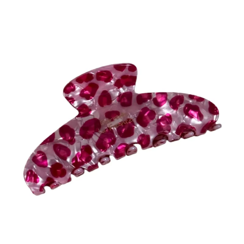 Pince à cheveux imprimé léopard rose coréen