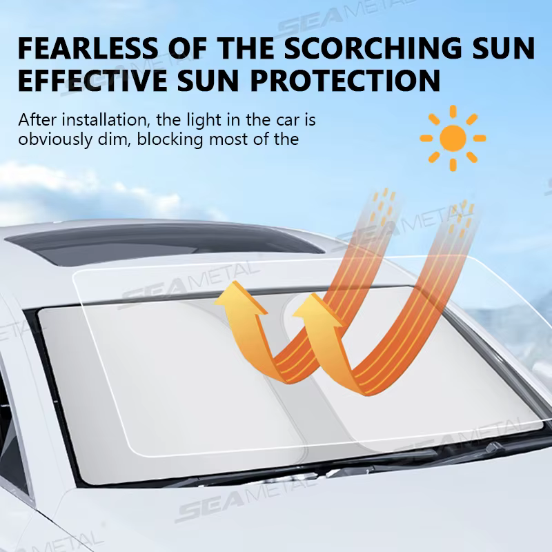 SEAMETAL pare-brise de voiture pare-soleil couverture pliable fenêtre avant pare-soleil blocs UV réfléchissant voiture Parasol pare-soleil protecteur couverture