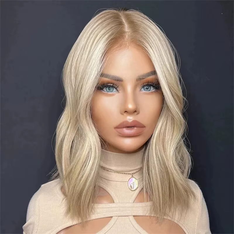 Perruque Lace Front 13x4 14 pouces Blond Doré Ombré pour Femme