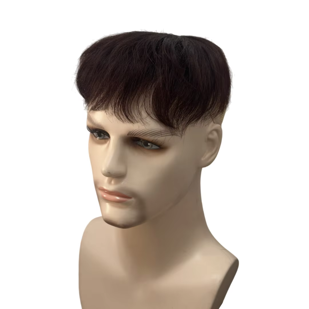 Perruque courte en cheveux humains pour hommes et femmes