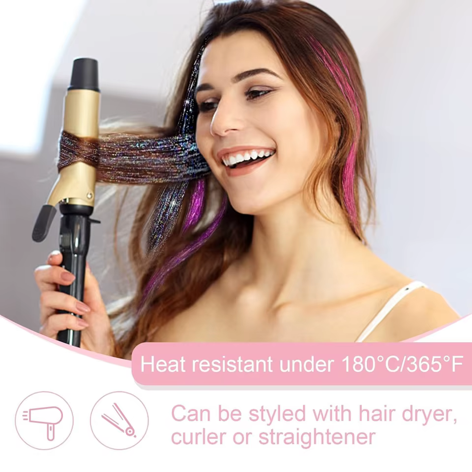 Extensions capillaires synthétiques lisses à paillettes