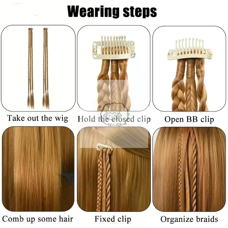 1 Paire de Tresses Synthétiques avec Clip