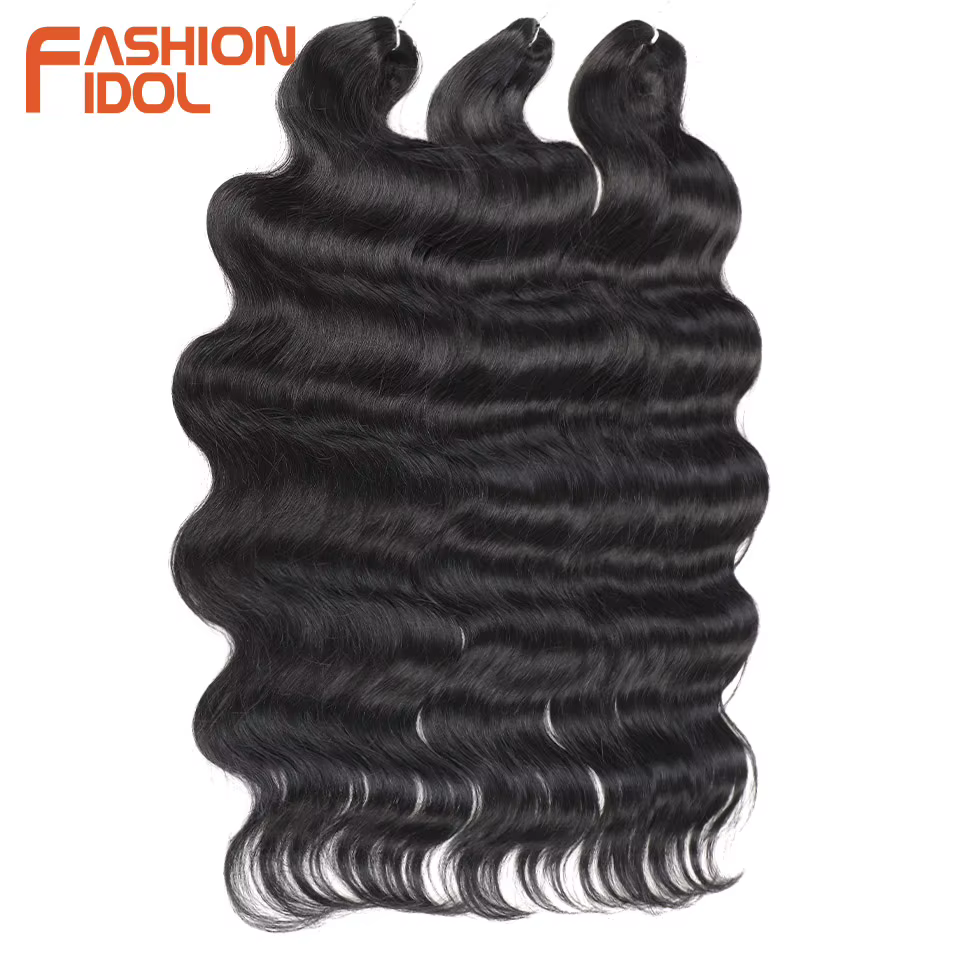 FASHION IDOL 24 pouces vague de corps Crochet tresses cheveux fibres synthétiques armure