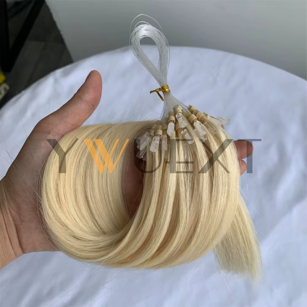 Micro boucle anneau Extensions de cheveux humains 12 "-20" naturel noir brun blond lien