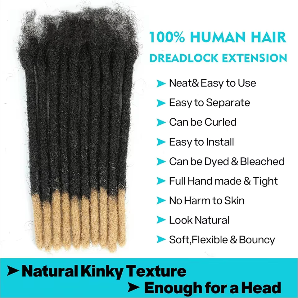 Extensions de cheveux humains brésiliens Dreadlocks Loc crépus droites vente en gros tresses au Crochet