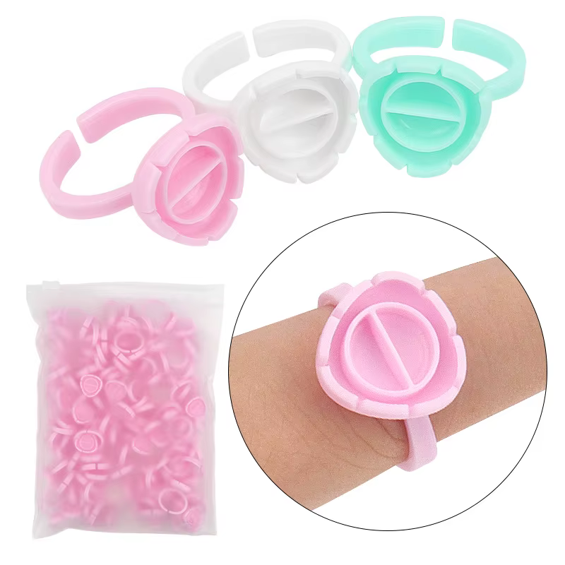 Aireishi vente en gros 100 pièces/sac d'extension de cils jetable colle anneau tasse tatouage Pigment support conteneur