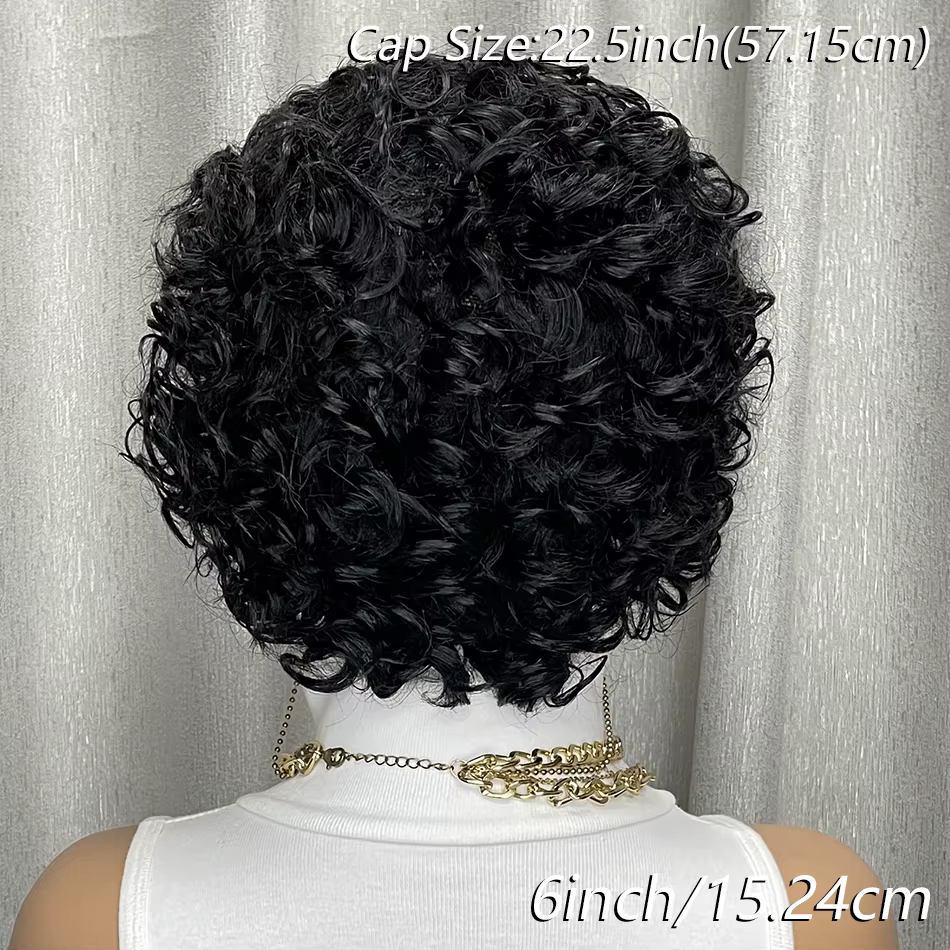 Perruques de cheveux humains bouclés