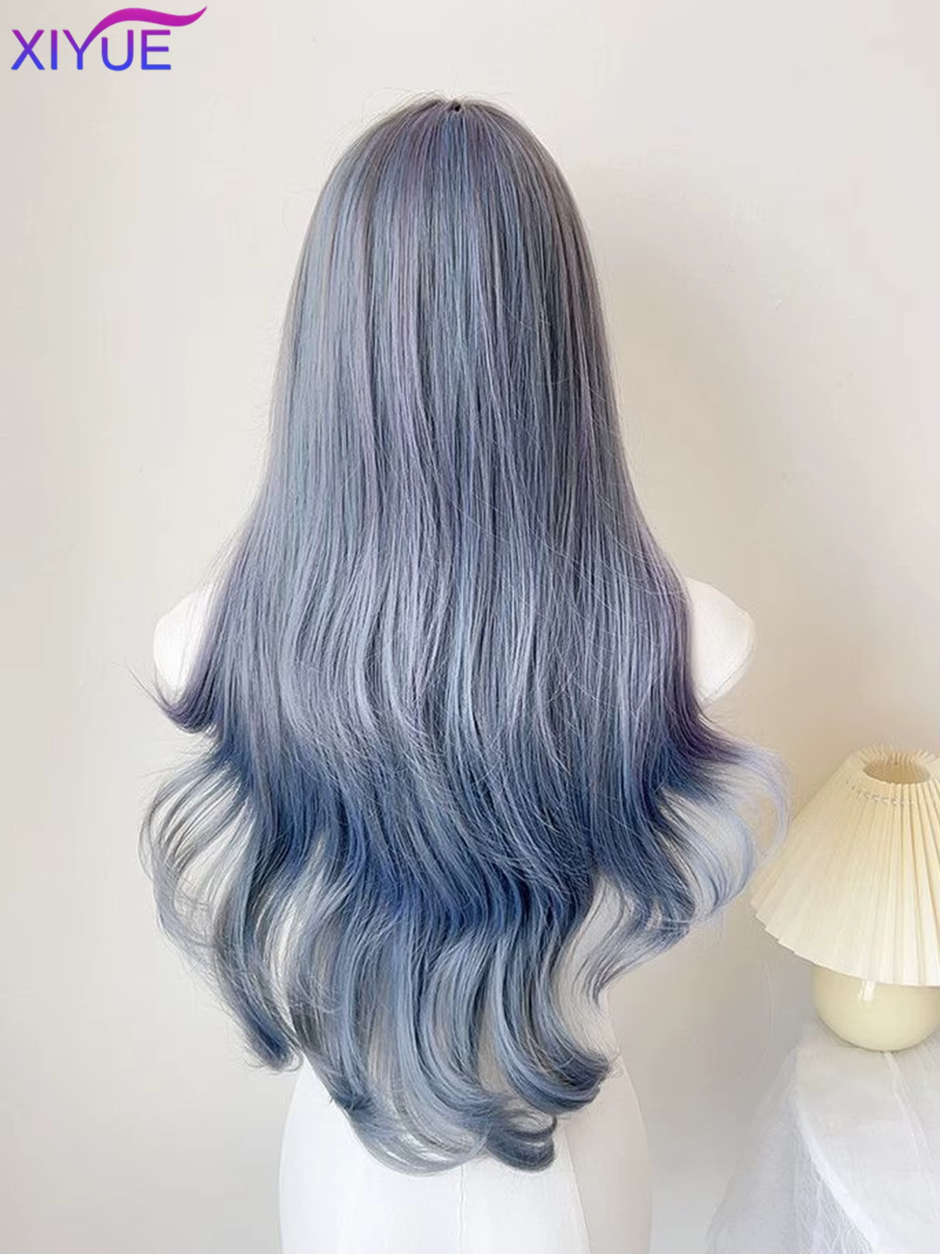 XIYUE – perruque synthétique longue et lisse avec reflets gris
