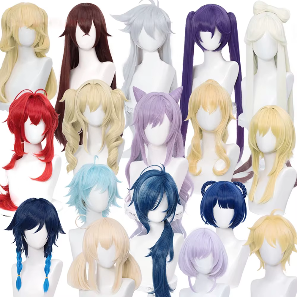 Perruques de cheveux synthétiques Genshin Impact Cosplay