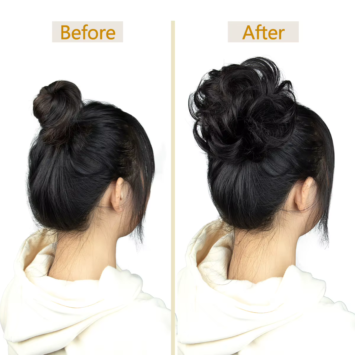 Nouveauté bouclés naturel cheveux humains Chignon