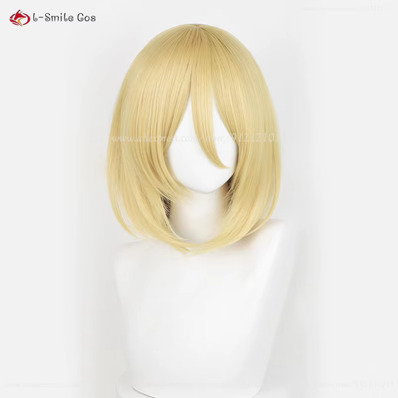 Anime Annie Leonhart Cosplay perruque 36 cm doré femme Titan