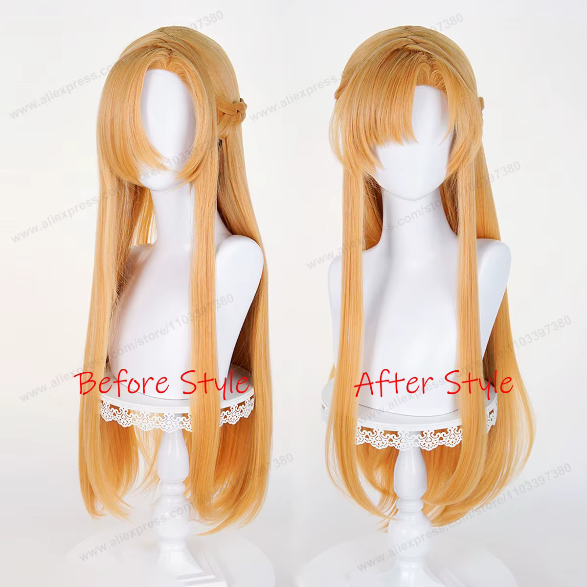 Perruque de Cosplay Kirit Yuuki Asuna pour homme et femme