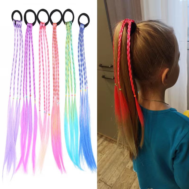 6 pièces multicolore Style bohème doux cheveux perruque tresse bricolage queue de cheval tresses