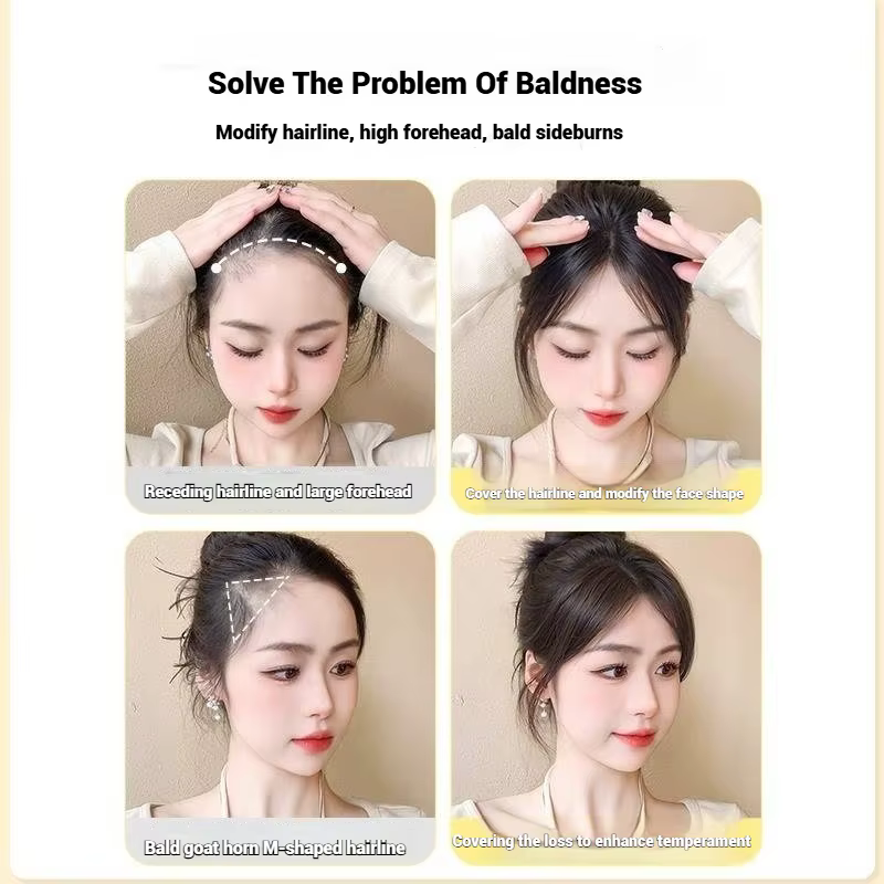 Frange de cheveux humains améliorée pour femmes