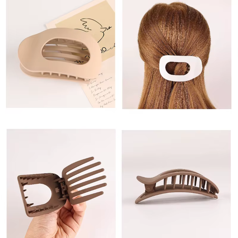 Ensemble de pinces à cheveux circulaires plates avec poignée en bec de canard