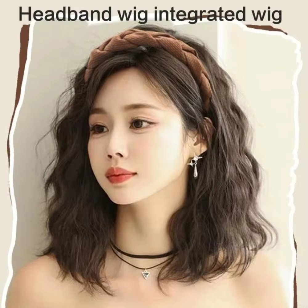 Mignon Long ondulé bouclés bandeau en forme de U naturel perruque pince Extension de cheveux fausse demi
